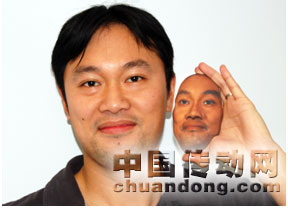 用3D掃描儀掃描人臉后，用3D打印的3D模型 